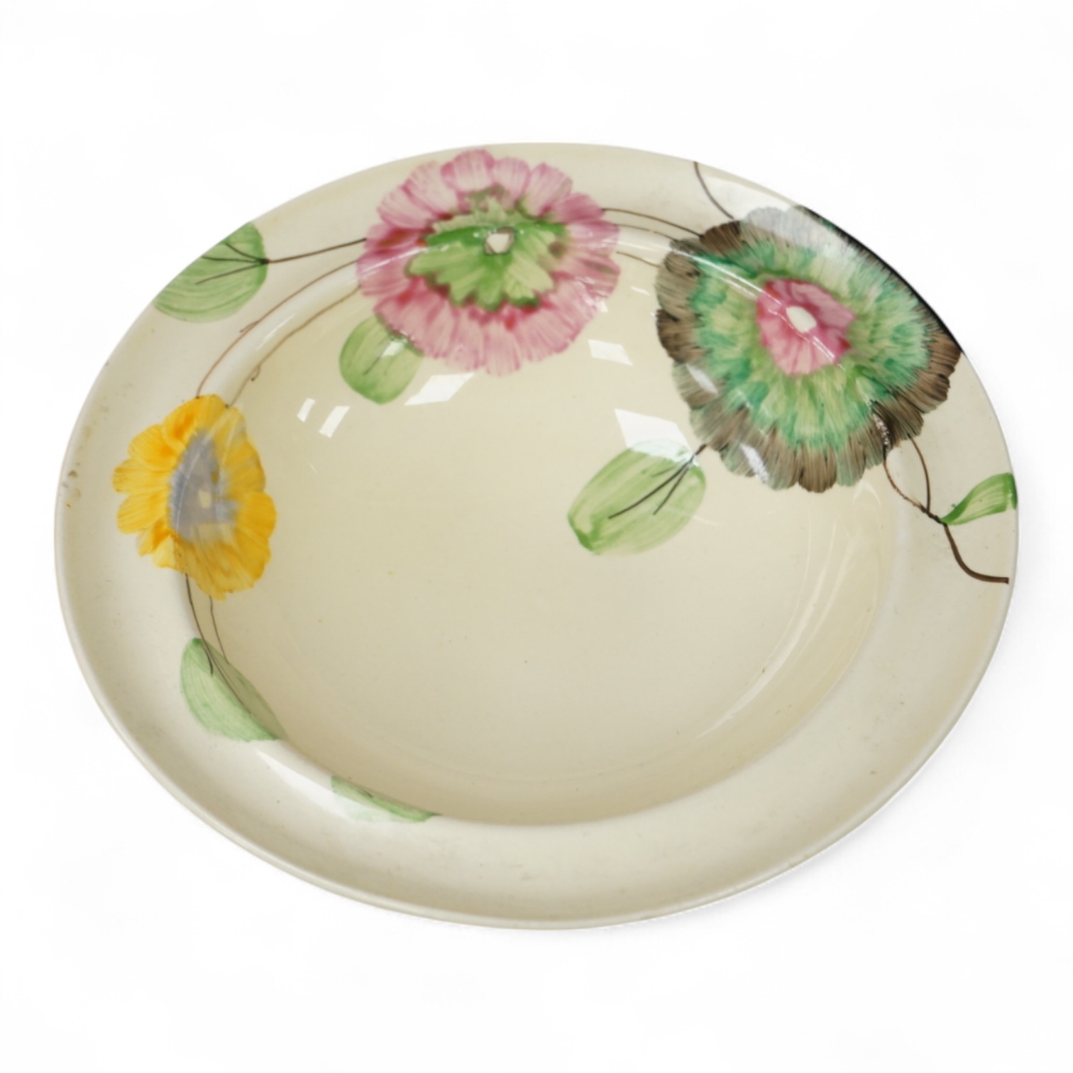 A Clarice Cliff bizarre dessert bowl, 16cm in diameter